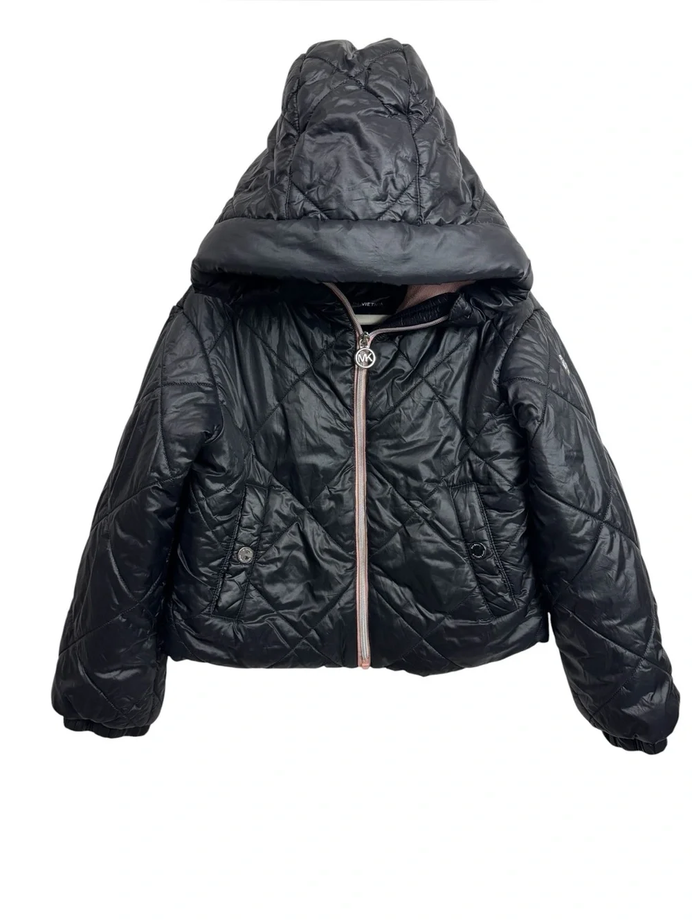 Girls Michael Kors Black Quilted Hooded Puffer Jacket‎ 7/8